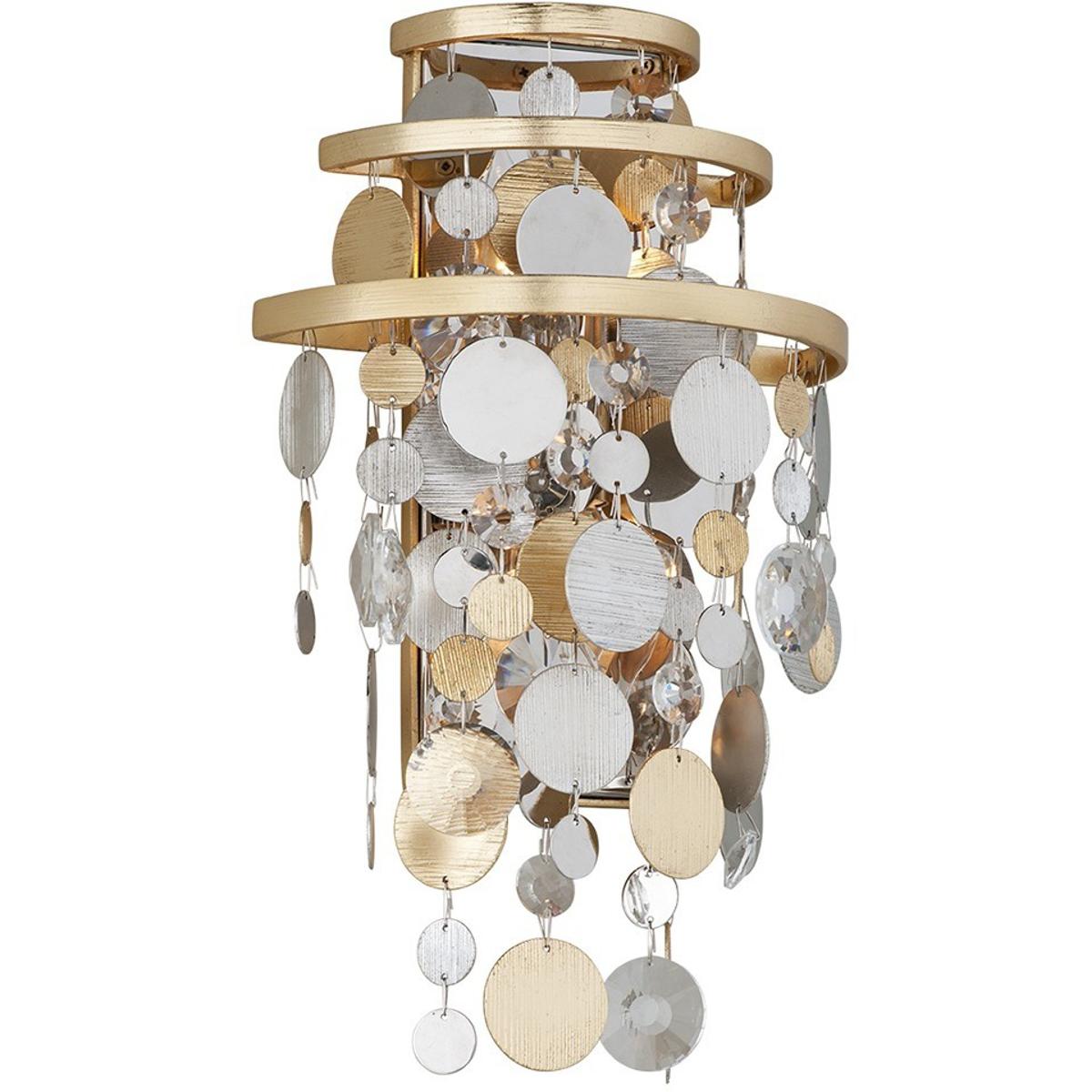 Corbett Lighting 215-12-SL/GL/SS Ambrosia 2 Light 10 inch Silver & Gold Leaf & Stainless Wall Sconce Wall Light