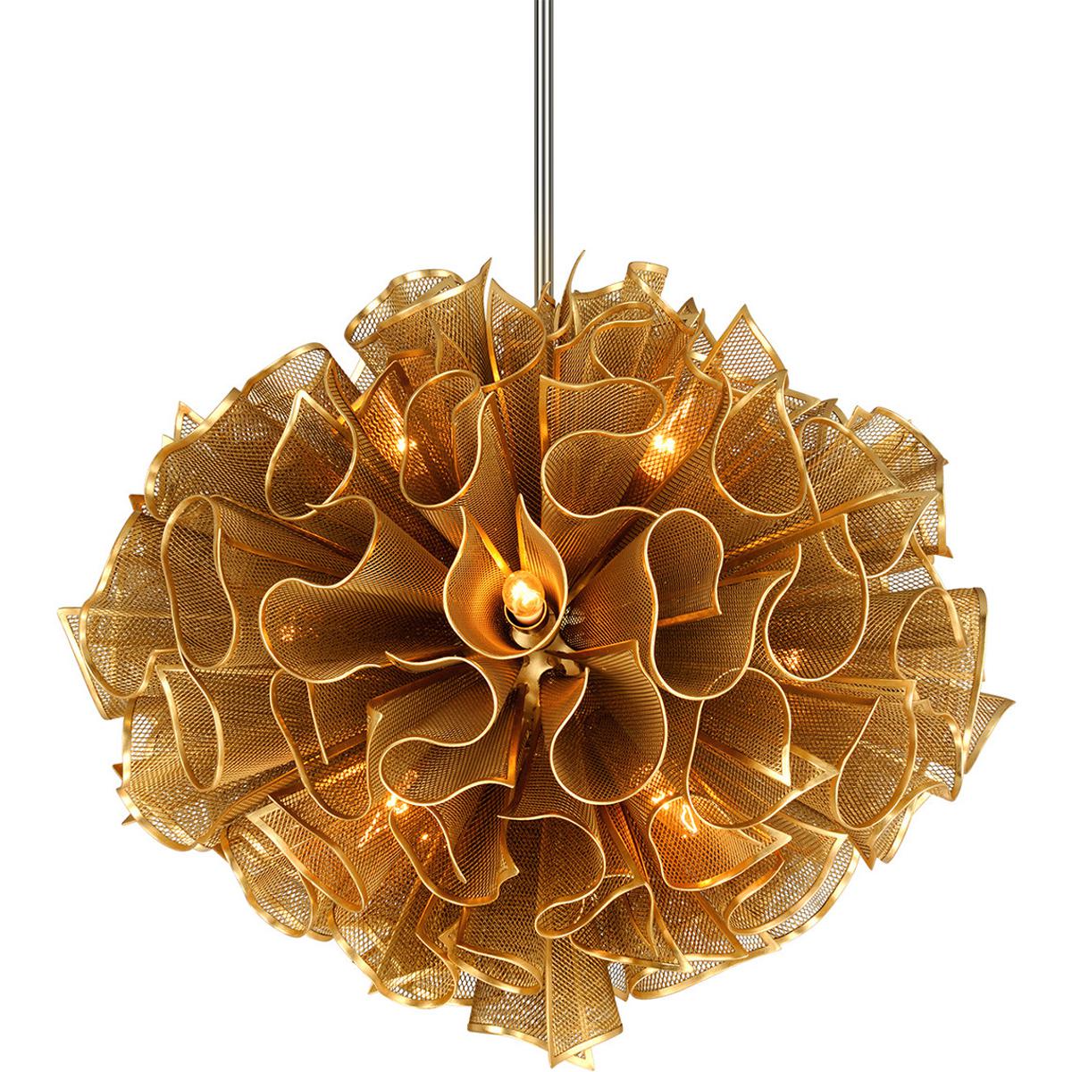 Corbett Lighting 218-412-GL Pulse 12 Light 31 inch Gold Leaf Chandelier Ceiling Light