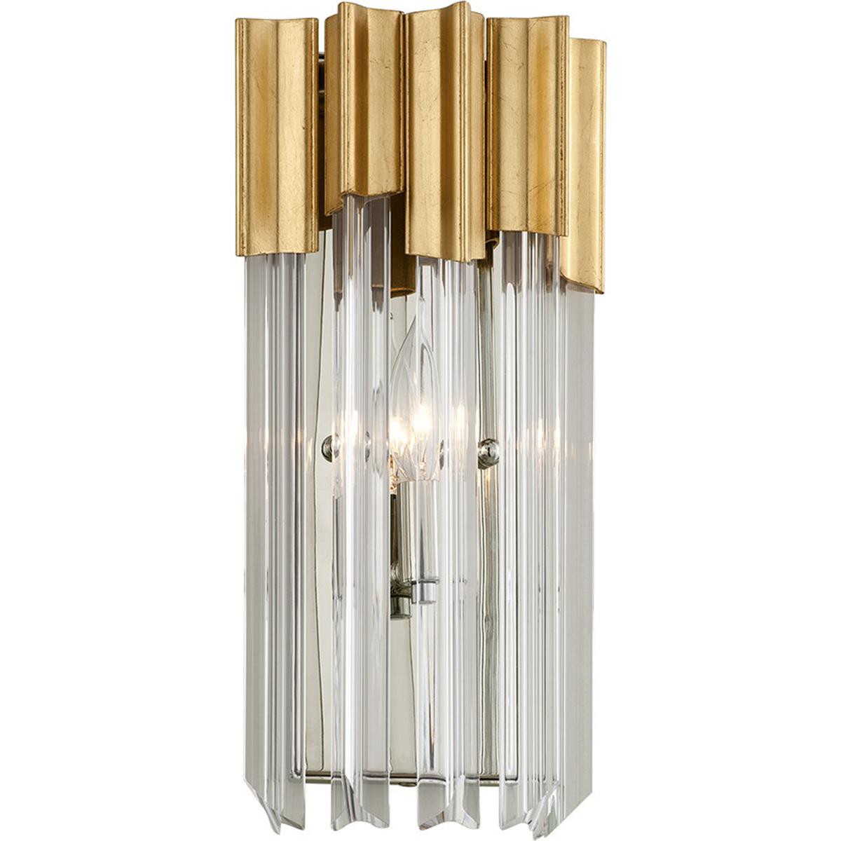 Corbett Lighting 220-11-GL/SS Charisma 1 Light 6.75 inch Gold Leaf with Polished Stainless ADA Wall Sconce Wall Light