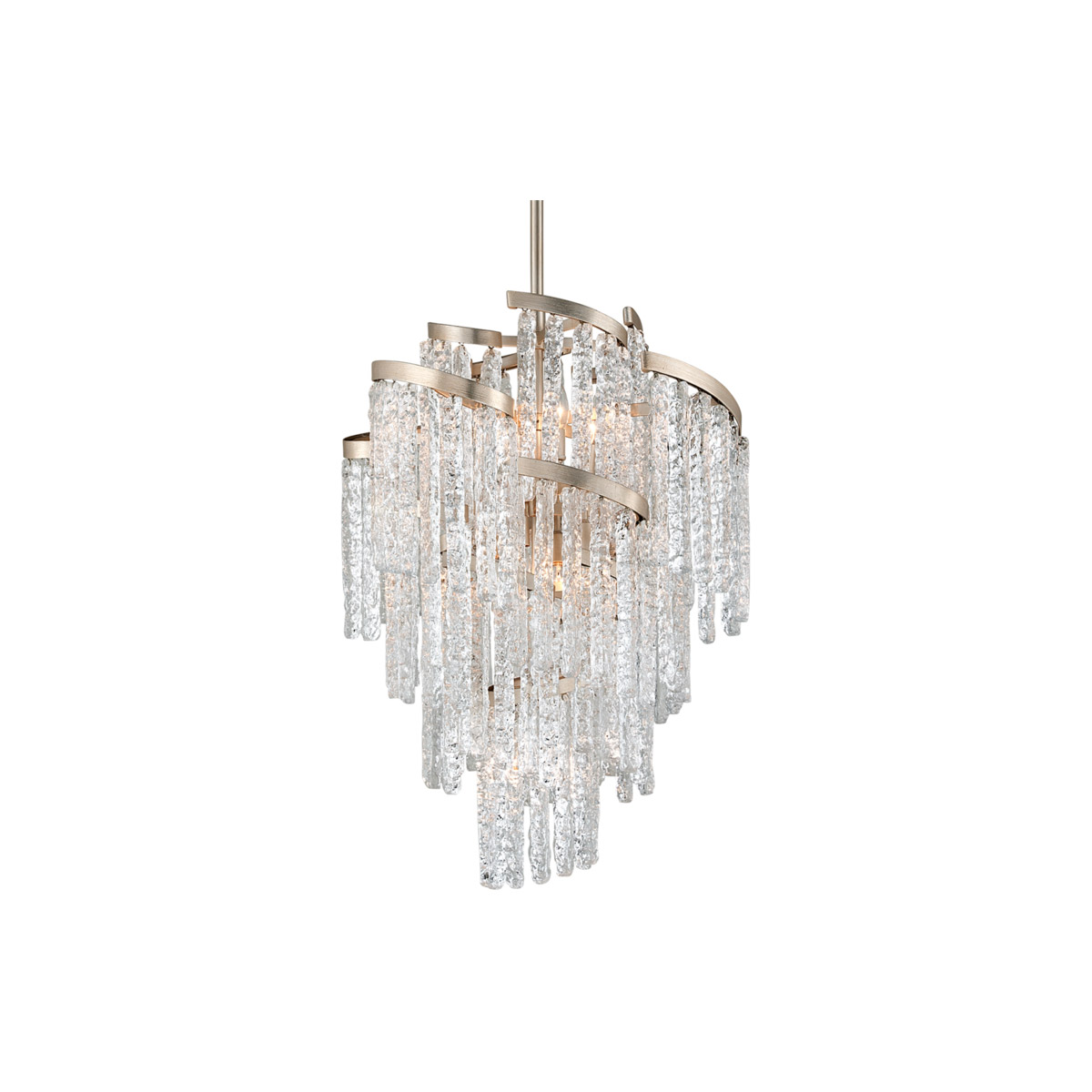 Corbett Lighting 243-49 Mont Blanc 9 Light 25 inch Modern Silver Leaf Chandelier Ceiling Light