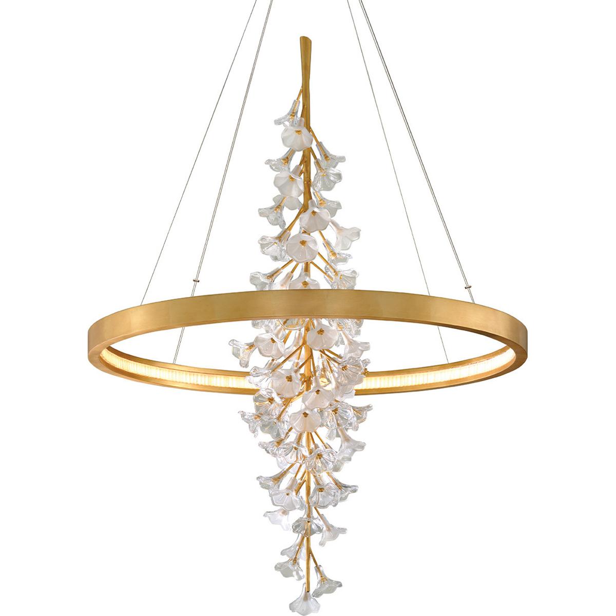 Corbett Lighting 268-73-GL Jasmine LED 44 inch Gold Leaf Chandelier Ceiling Light