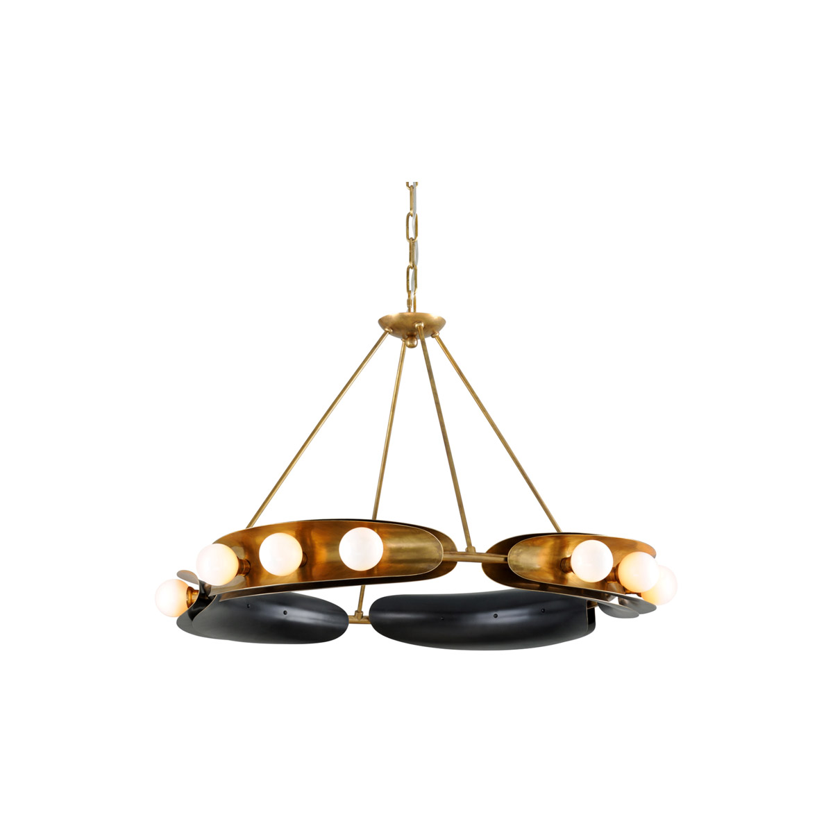 Corbett Lighting 271-012-VB/BBR Hopper 12 Light 41 inch Vintage Brass and Bronze Chandelier Ceiling Light