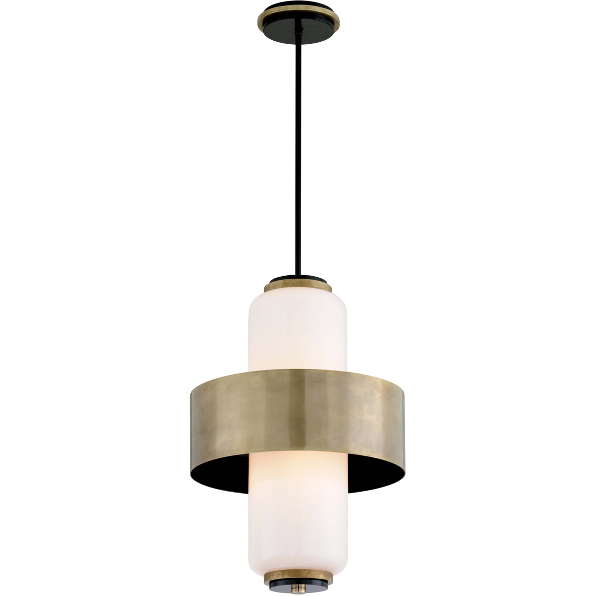 Corbett Lighting 27544VBSBK Melrose 4 Light 18 inch Vintage Brass Pendant Ceiling Light