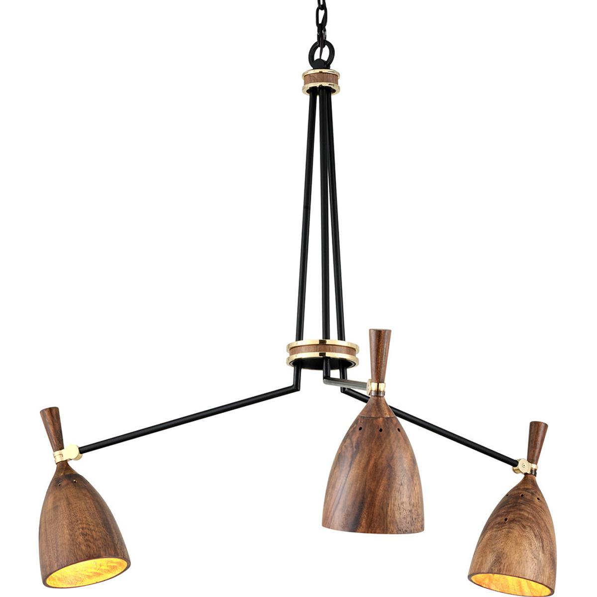 Corbett Lighting 280-03-SBK Utopia 3 Light 39.75 inch Soft Black Chandelier Ceiling Light