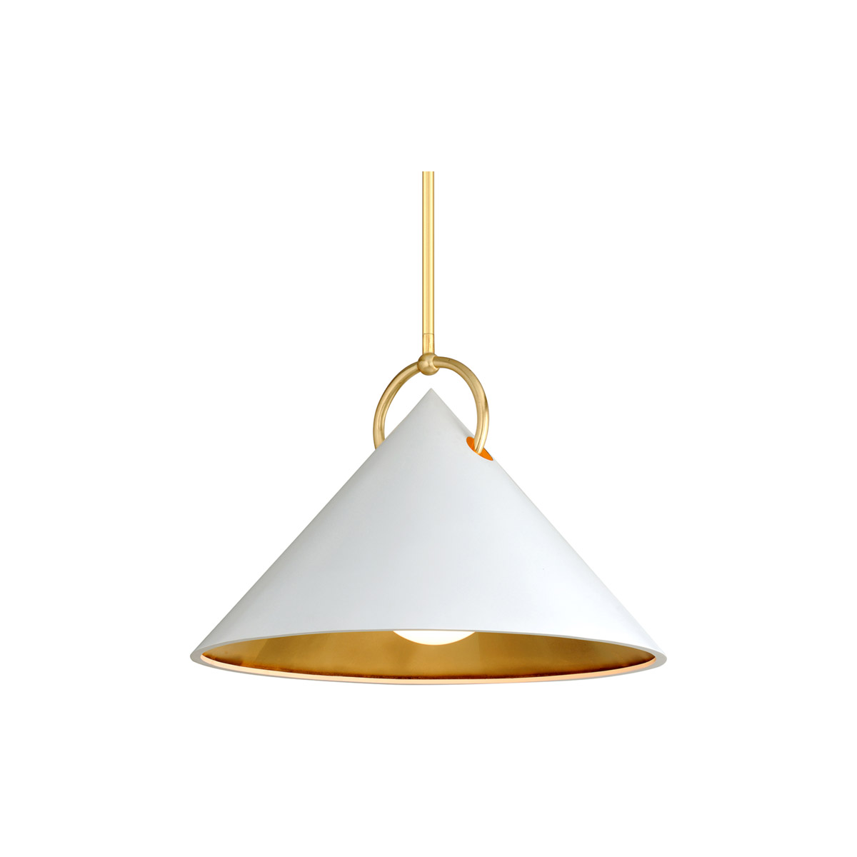Corbett Lighting 290-42-GL/SWH Charm 1 Light 30 inch White and Gold Leaf Pendant Ceiling Light