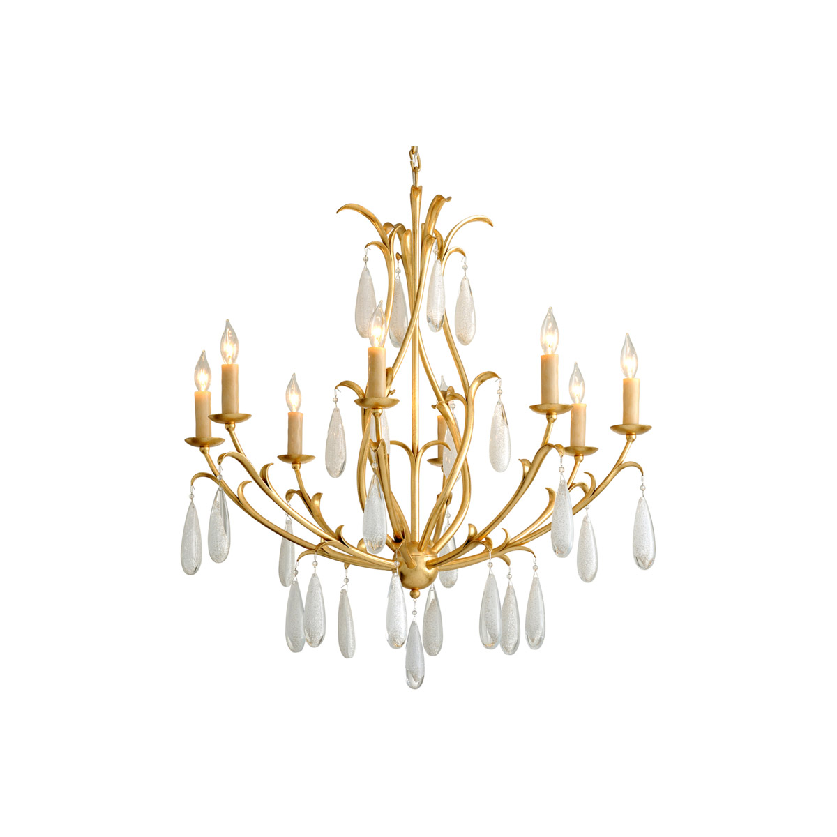 Corbett Lighting 29308GL Prosecco 8 Light 3475 inch Gold Leaf Chandelier Ceiling Light