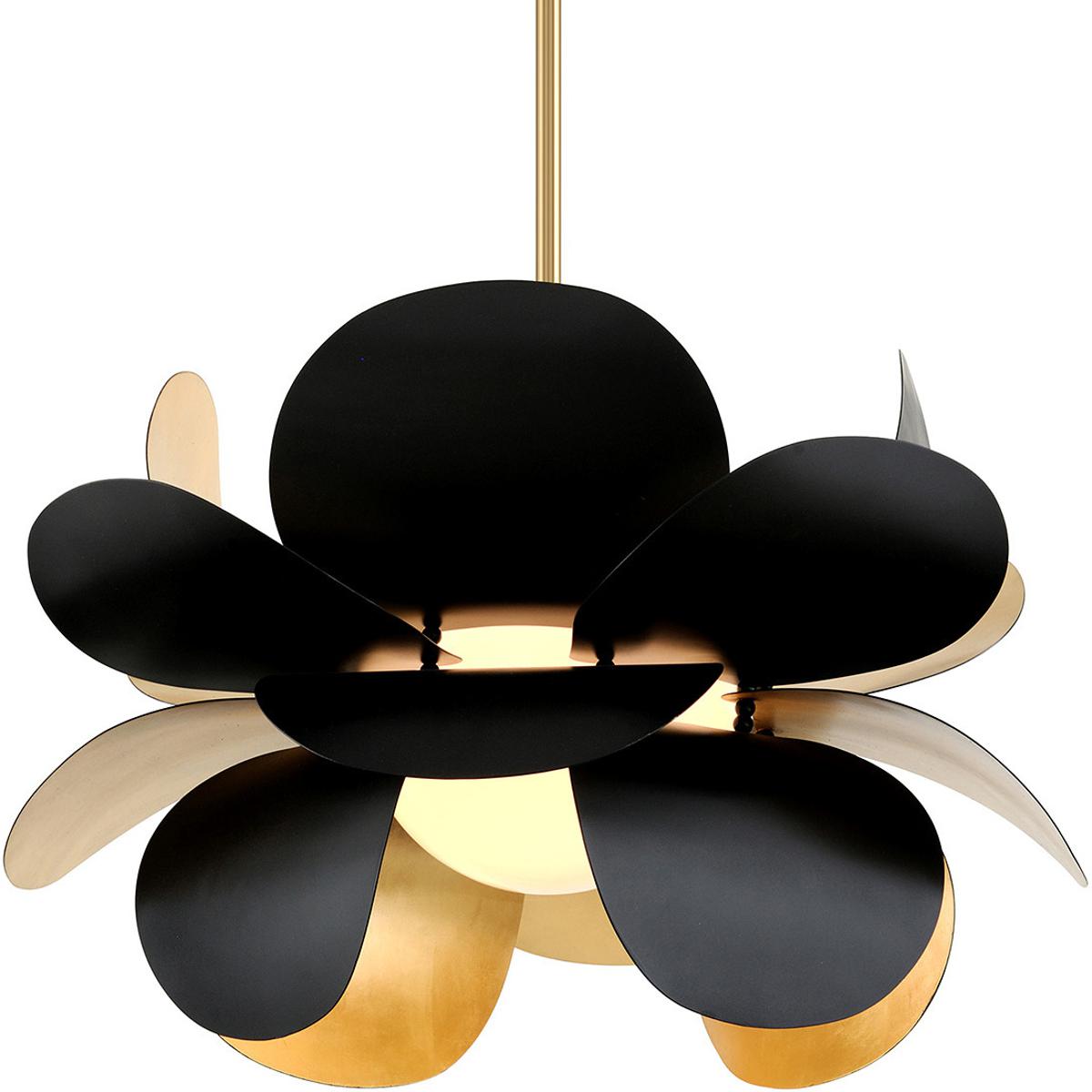 Corbett Lighting 308-43-GL/SBK Ginger 1 Light 34.5 inch Gold Leaf/Soft Black Chandelier Ceiling Light