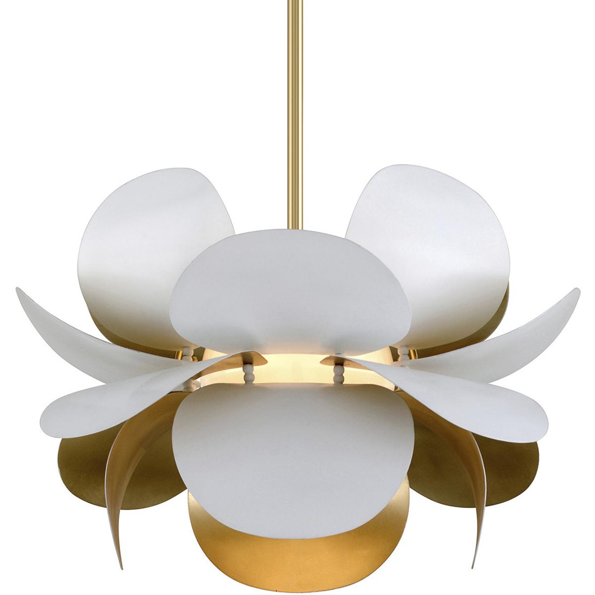 Corbett Lighting 314-42-GL/SWH Ginger 1 Light 26.5 inch Gold Leaf/Soft White Chandelier Ceiling Light