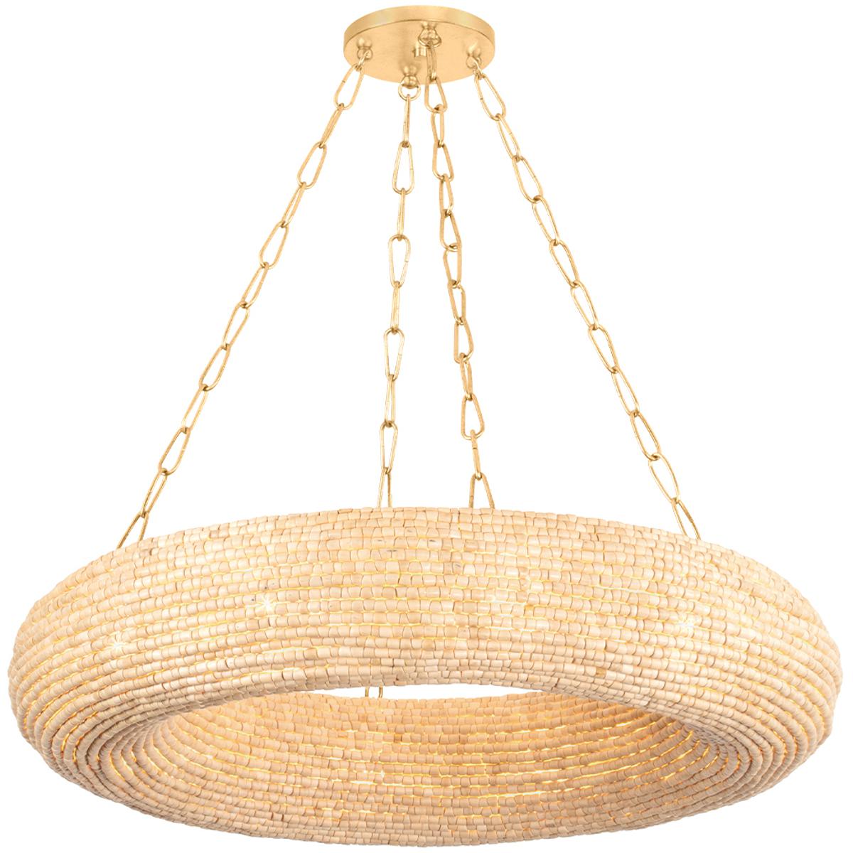 Corbett Lighting 38436VGL Lure 10 Light 36 inch Vintage Gold Leaf Chandelier Ceiling Light