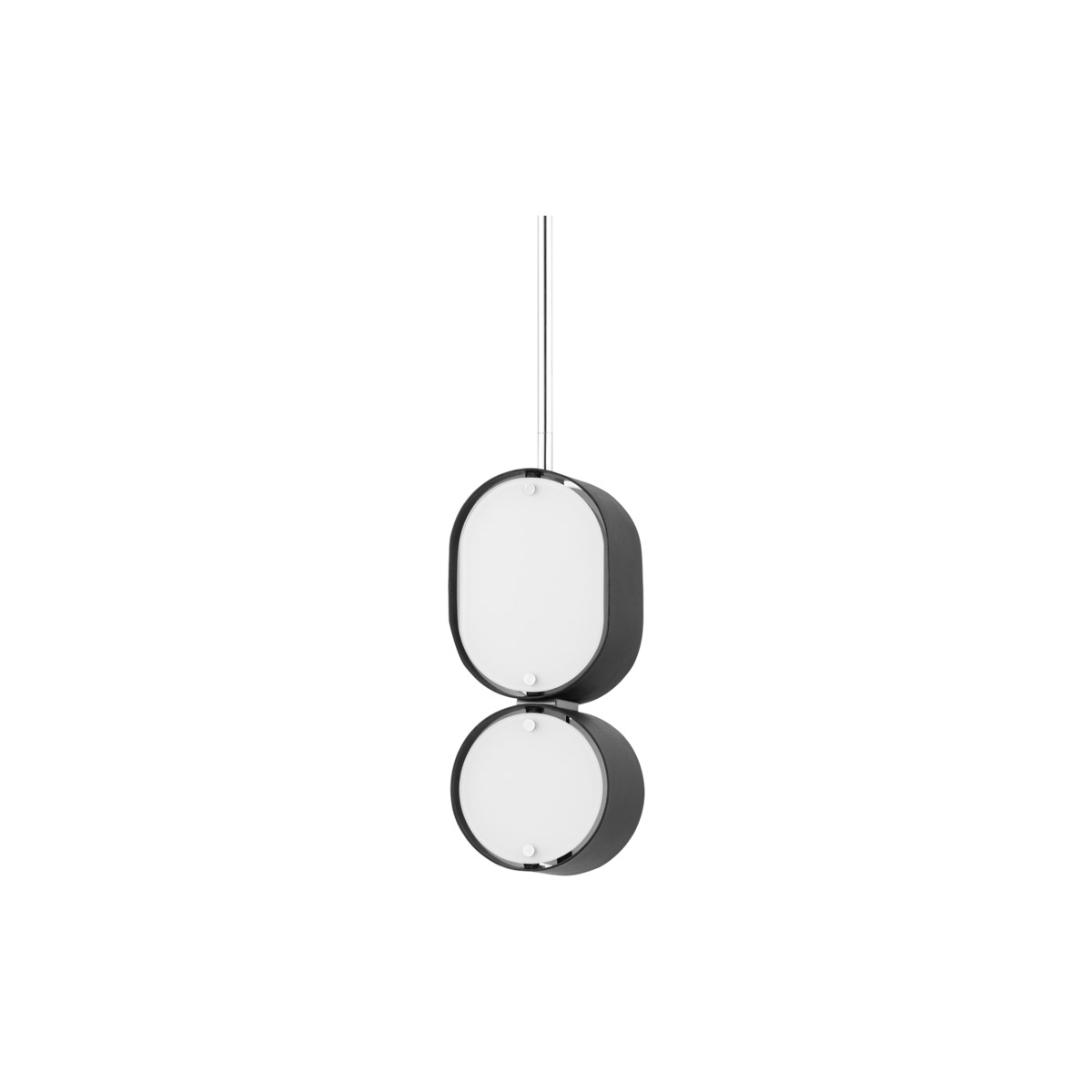 Corbett Lighting 39302SBKSS Opal 2 Light 5 inch Soft Black With Stainless Steel Pendant Ceiling Light in Soft BlackStainless Steel