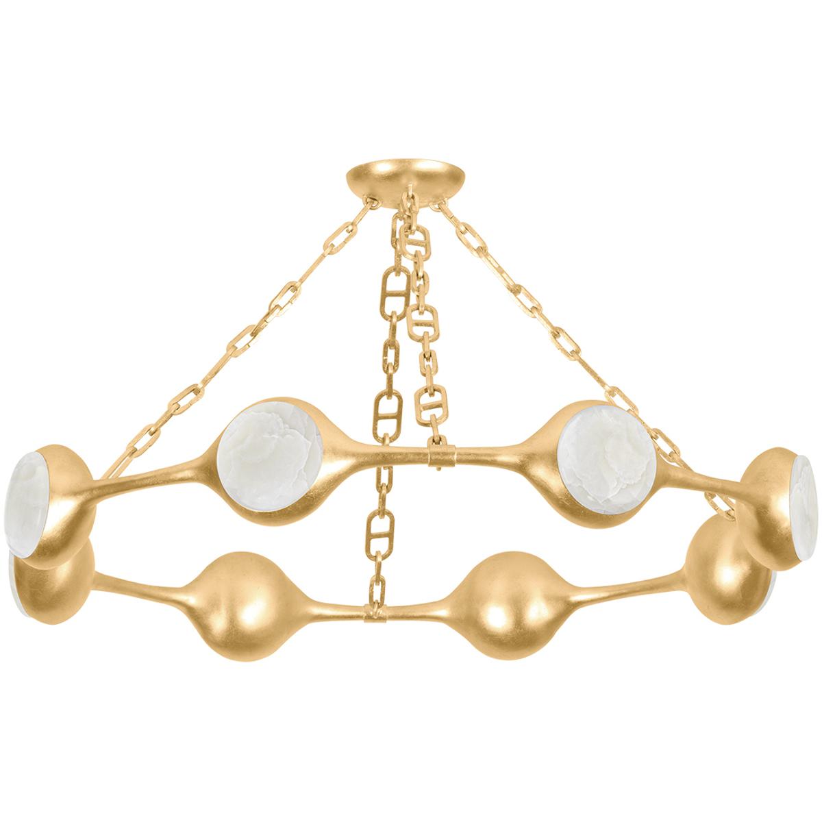Corbett Lighting 46540VGL Riviere LED 40 inch Vintage Gold Leaf Chandelier Ceiling Light