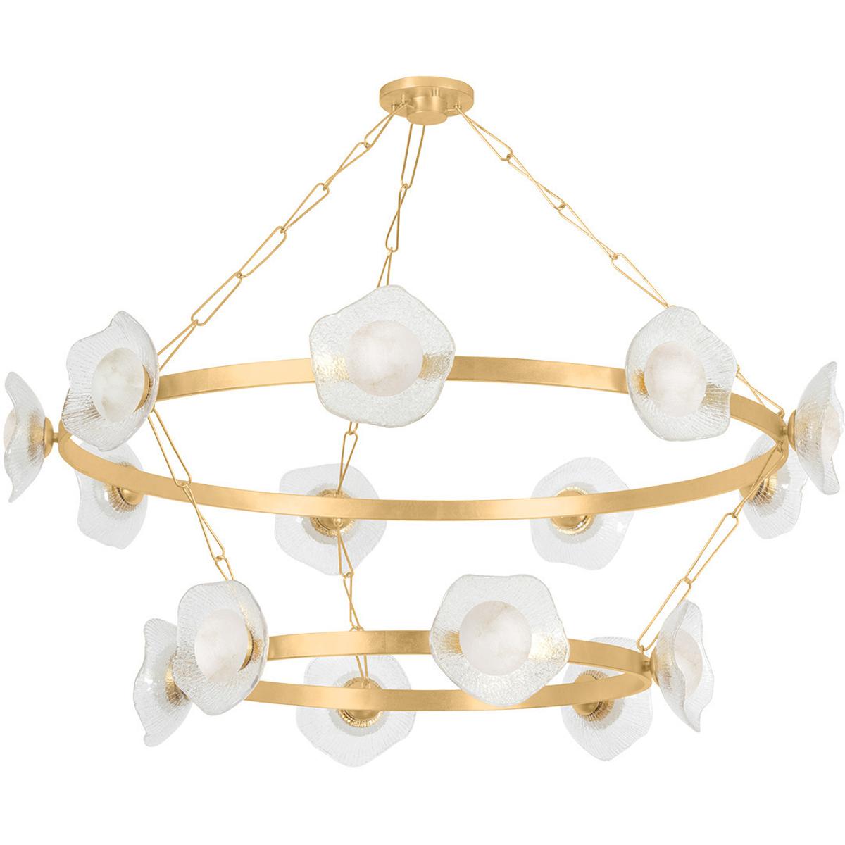 Corbett Lighting 485-62-VGL Almandine LED 60.75 inch Vintage Gold Leaf Chandelier Ceiling Light