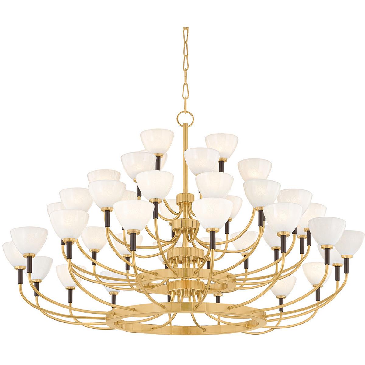 Corbett Lighting 489-49-VB/BRZ Brahma 44 Light 48.75 inch Vintage Polished Brass/Bronze Chandelier Ceiling Light