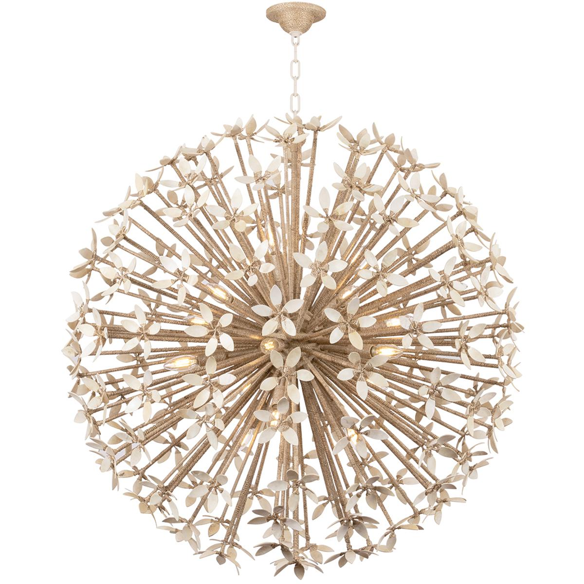 Corbett Lighting 51140IYC Corfu 16 Light 40 inch Ivory Coco Chandelier Ceiling Light