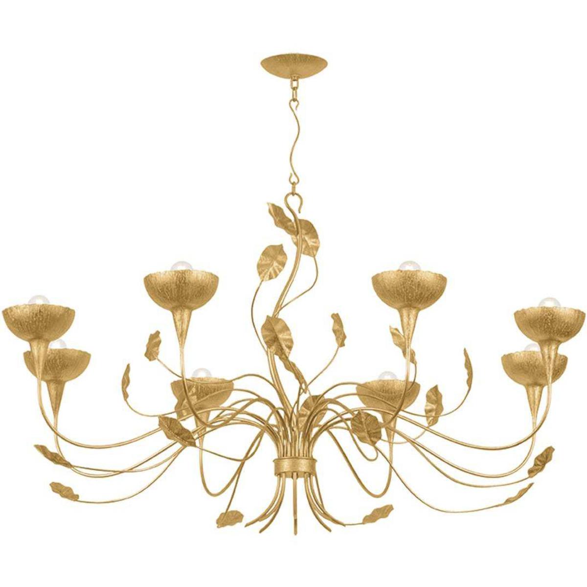 Corbett Lighting 566-52-VGL Innsbruck 8 Light 52 inch Vintage Gold Leaf Chandelier Ceiling Light