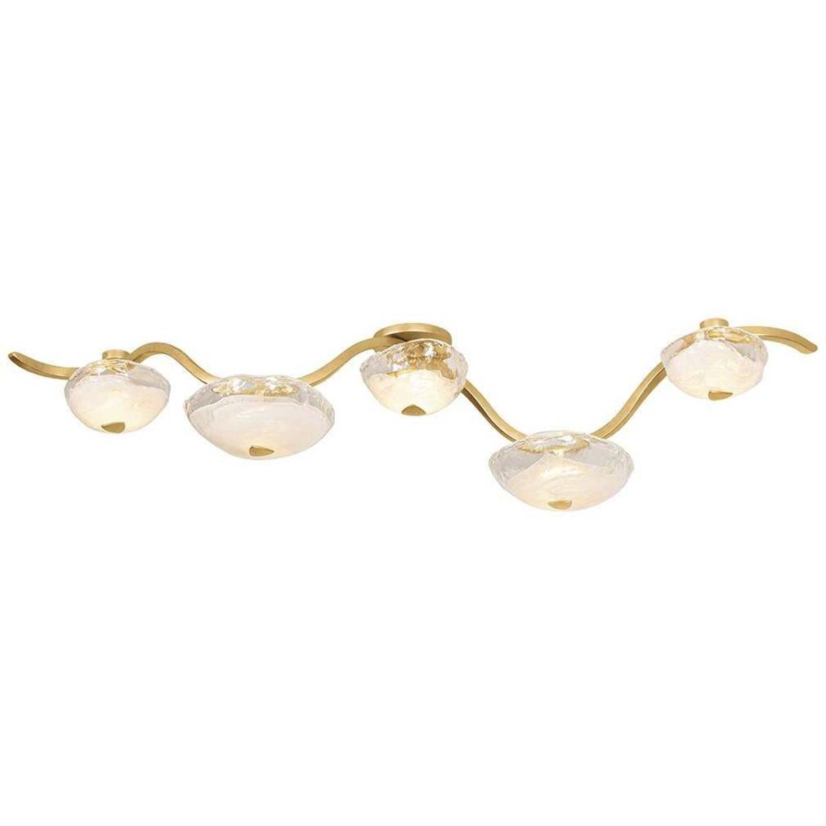 Corbett Lighting 586-05-VGL Kune 5 Light 64 inch Vintage Gold Leaf Linear Ceiling Light