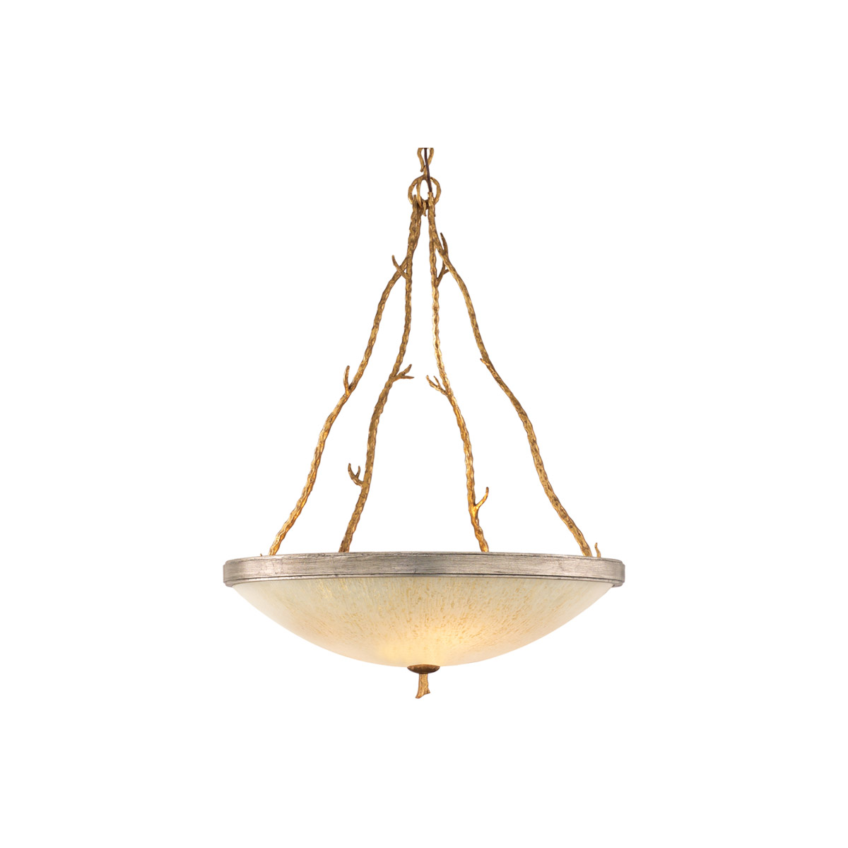 Corbett Lighting 66-44 Parc Royale 5 Light 29.5 inch Gold And Silver Leaf Pendant Ceiling Light
