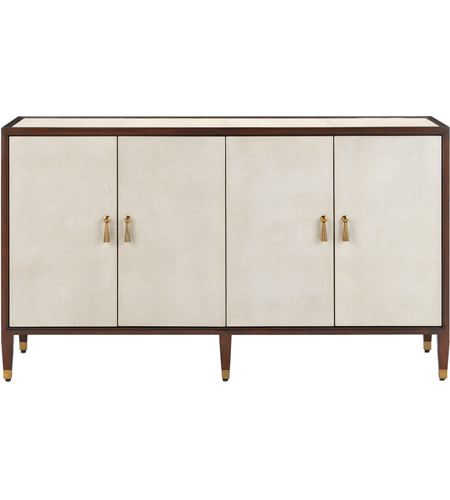 Currey Company 3000 0142 Evie 60 Inch Ivory Dark Walnut Brass