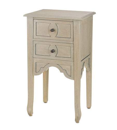 Currey Company 3216 Dominic 14 Inch Silver Wash Antique Night Stand
