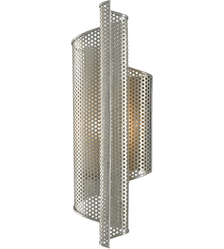 Currey Company 5000 0168 Penfold 1 Light 7 Inch Silver Leaf Painted Silver Wall Sconce Wall Light Right