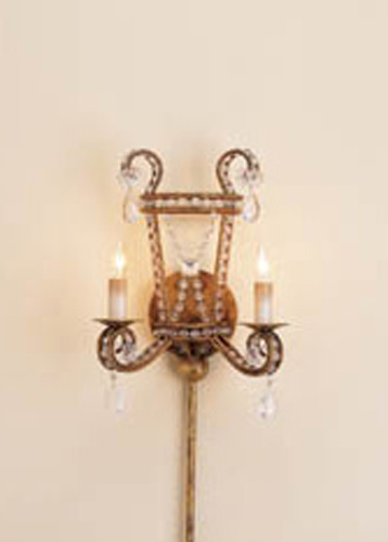 Serendipity 2 Light Wall Sconces in Rhine Gold 5544