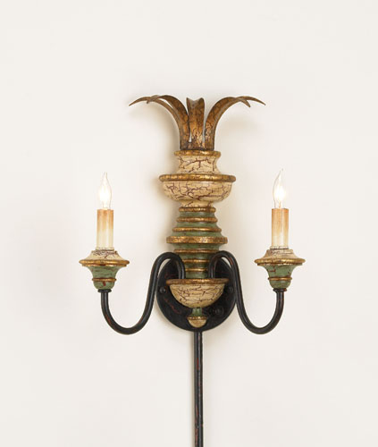 Naples 2 Light Wall Sconces in Hand Painted Multi Color 5642