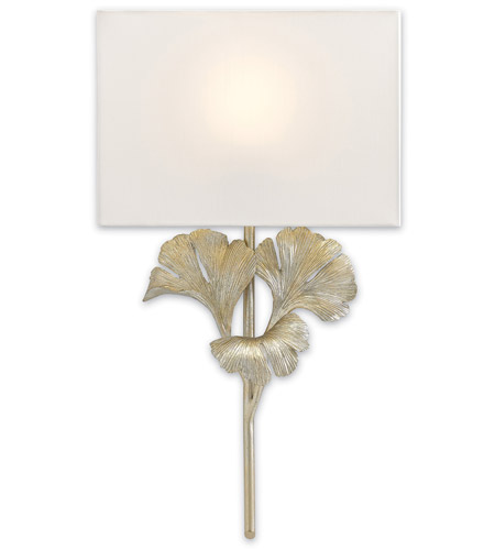 Currey & Company 5900-0009 Gingko 1 Light 14 inch Distressed Silver Leaf ADA Wall Sconce Wall Light photo