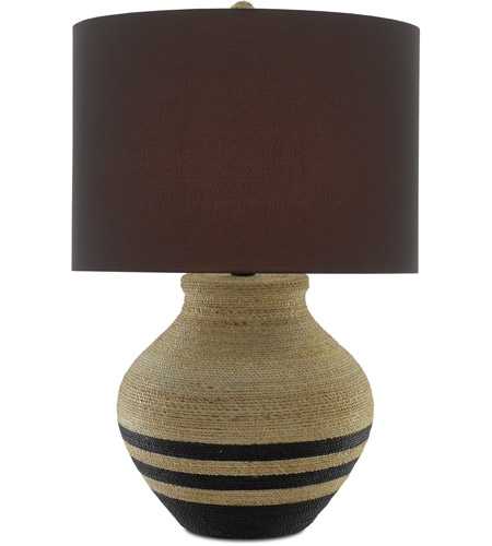 Currey & Company 6000-0426 Higel 31 inch 150 watt Natural/Black/Satin Black Table Lamp Portable Light