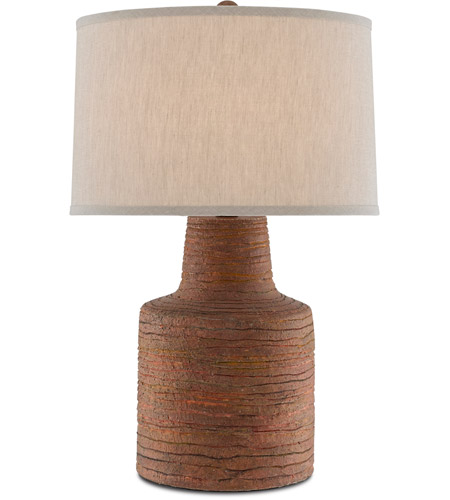 Currey & Company 6000-0499 Crossroads 30 inch 150 watt Rough Terracotta/Satin Black Table Lamp Portable Light