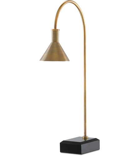 Currey Company 6000 0628 Thayer 26 Inch 40 00 Watt Vintage Brass Black Desk Lamp Portable Light