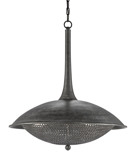 Currey Company 9000 0492 Council 3 Light 22 Inch Zinc Antique