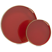 Currey & Company 1200-0362 Riya Gold and Red Tray Set, Set of 2 alternative photo thumbnail