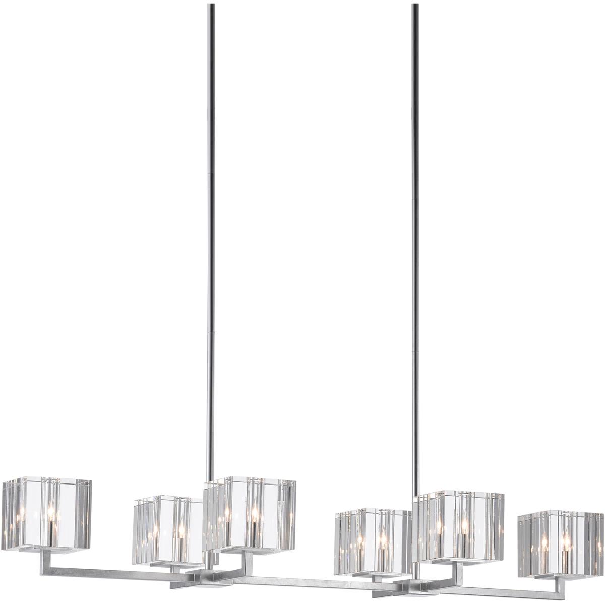 Currey & Company 9000-0747 Valerio 6 Light 48 inch Silver Leaf Chandelier Ceiling Light