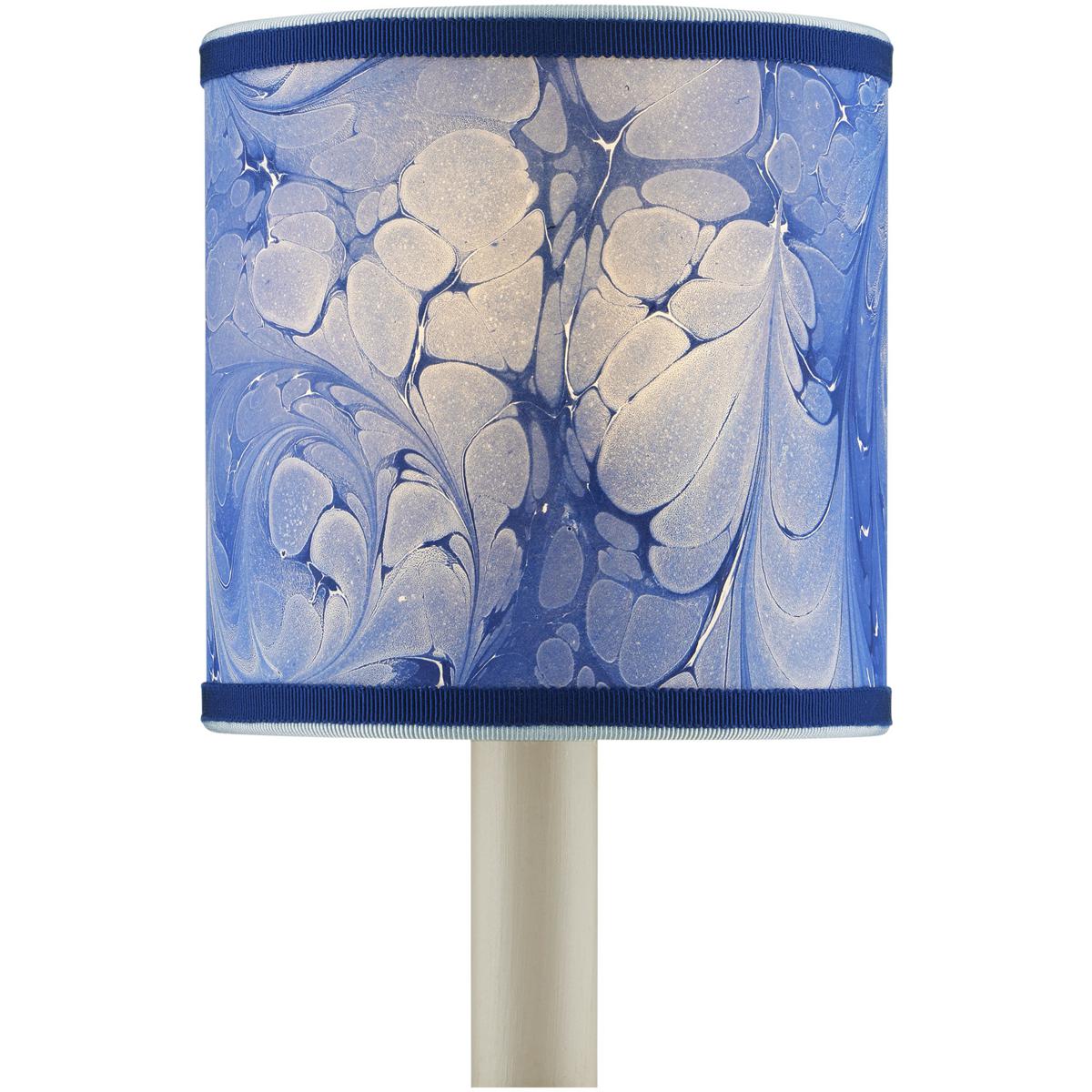 Currey & Company 0900-0014 Marble Paper Blue 5 inch Drum Chandelier Shade