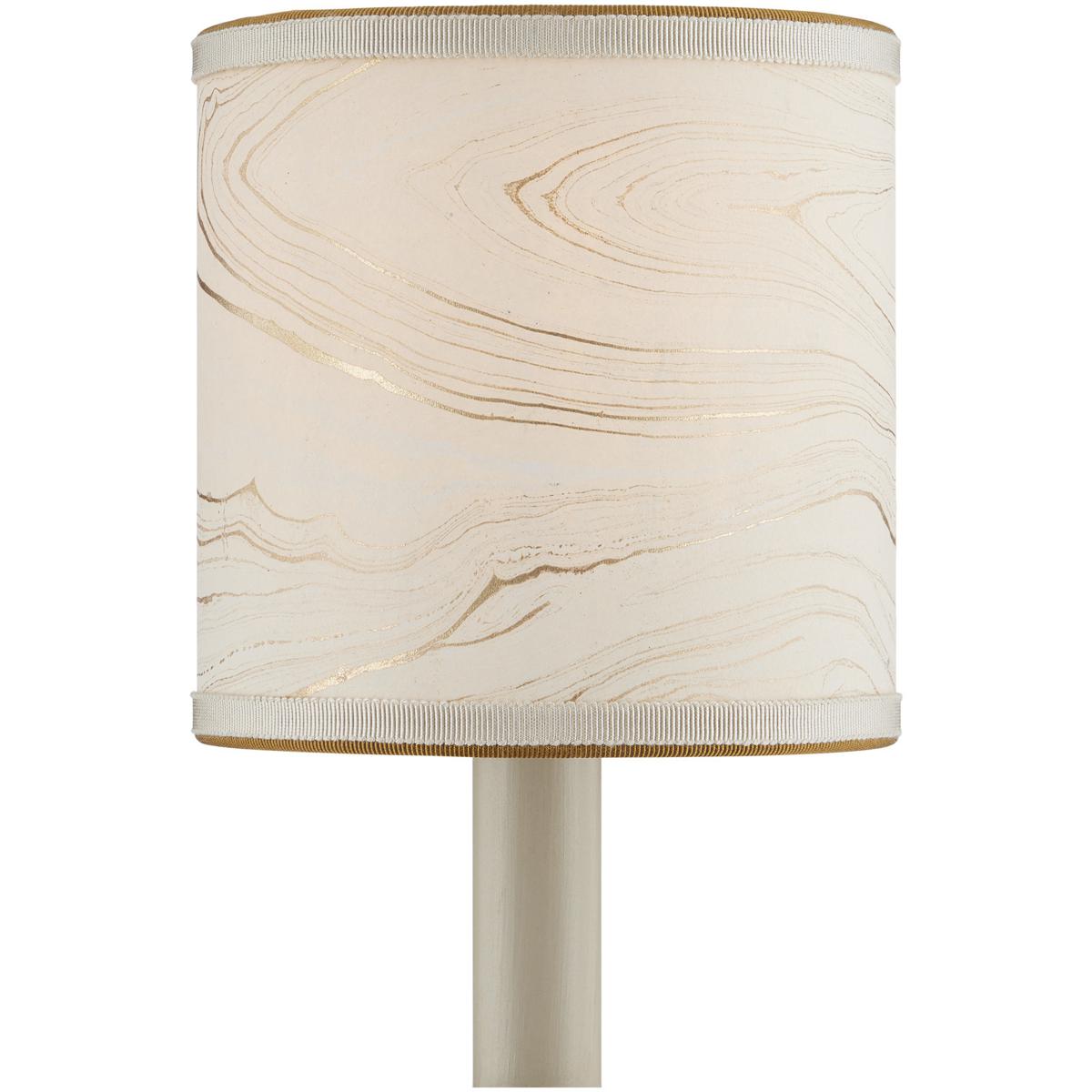 Currey & Company 0900-0016 Marble Paper Cream and Gold 5 inch Drum Chandelier Shade
