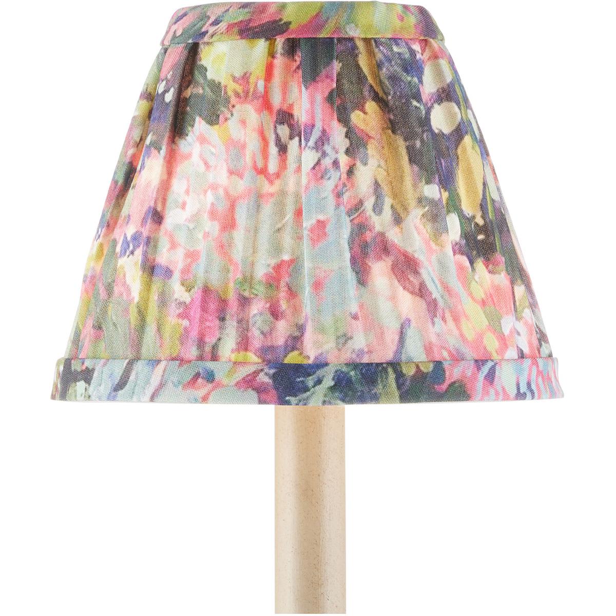 Currey & Company 0900-0047 Wildflower Magenta and Green and Blue 6 inch Tapered Chandelier Shade