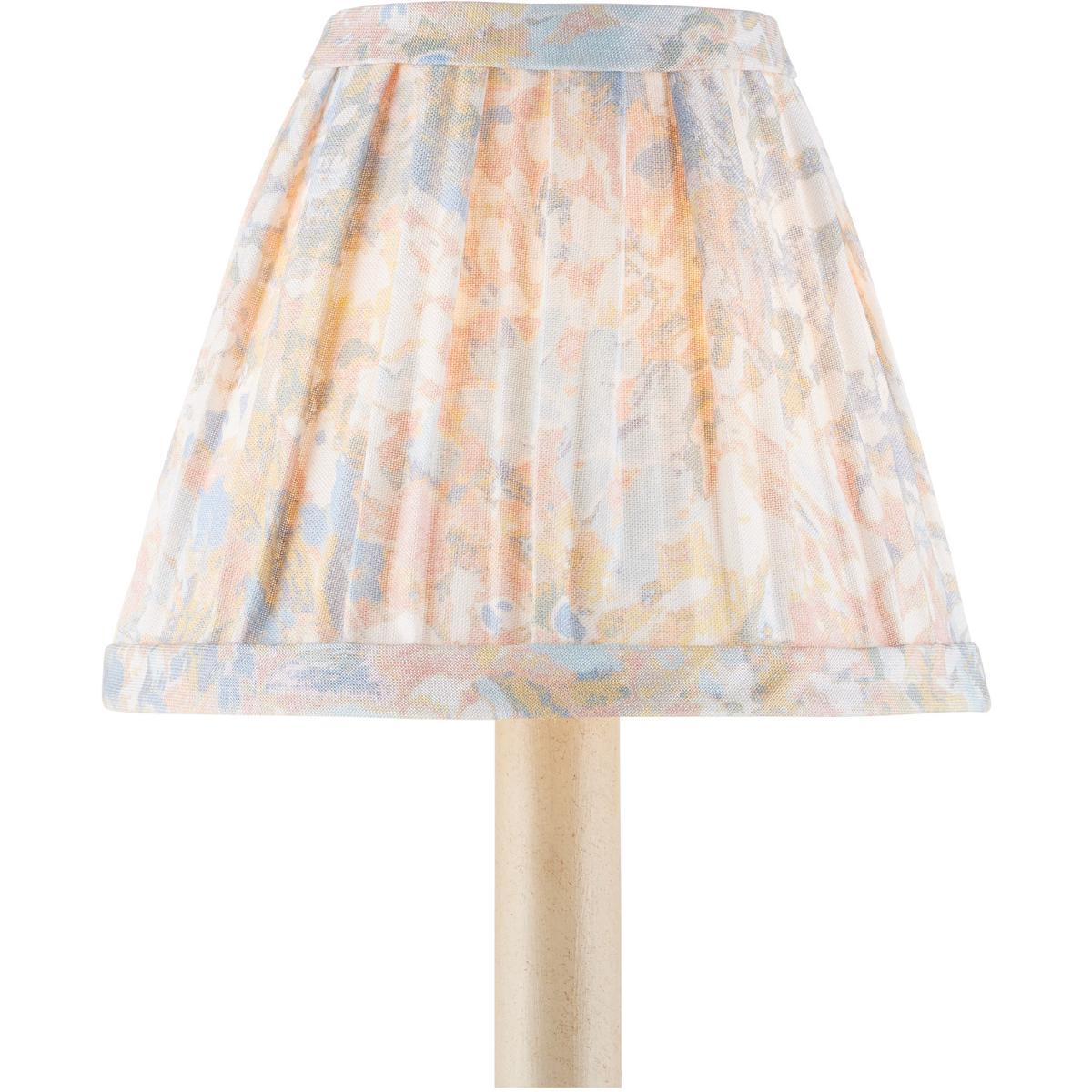 Currey & Company 0900-0048 Wildflower Pastel Blue and Pastel Pink and Ivory 6 inch Tapered Chandelier Shade