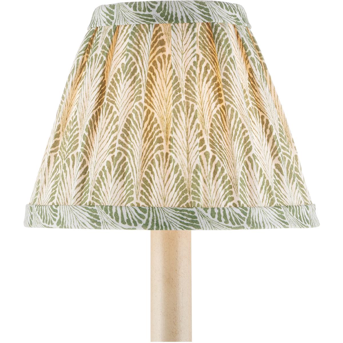 Currey & Company 0900-0052 Plume Green and Ivory 6 inch Tapered Chandelier Shade