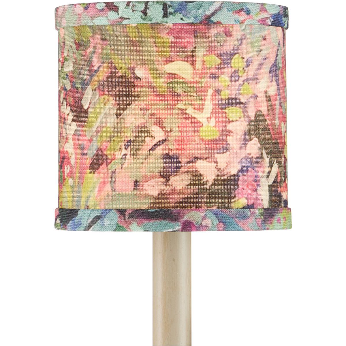 Currey & Company 0900-0059 Wildflower Magenta and Green and Blue 5 inch Chandelier Shade