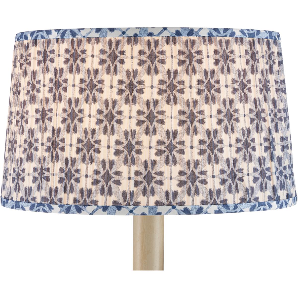Currey & Company 0900-6006 Pembrook Blue and Ivory 18 inch Tapered Lamp Shade, Large