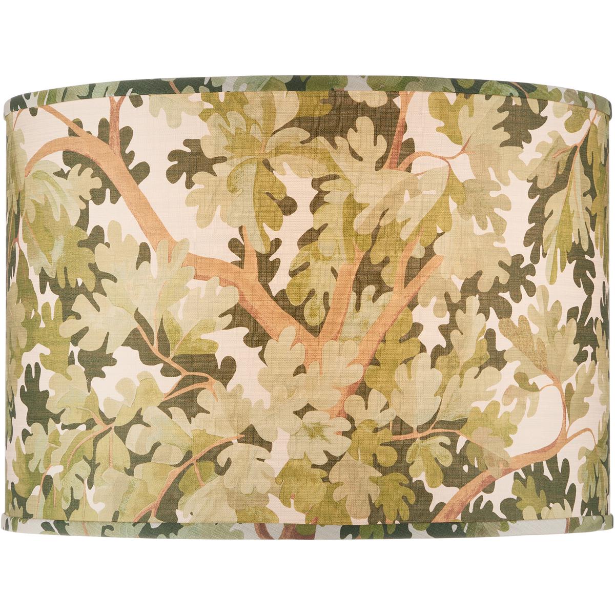 Currey & Company 0900-6012 Woodland Green and Brown and Ivory 20 inch Drum Lamp Shade, Large