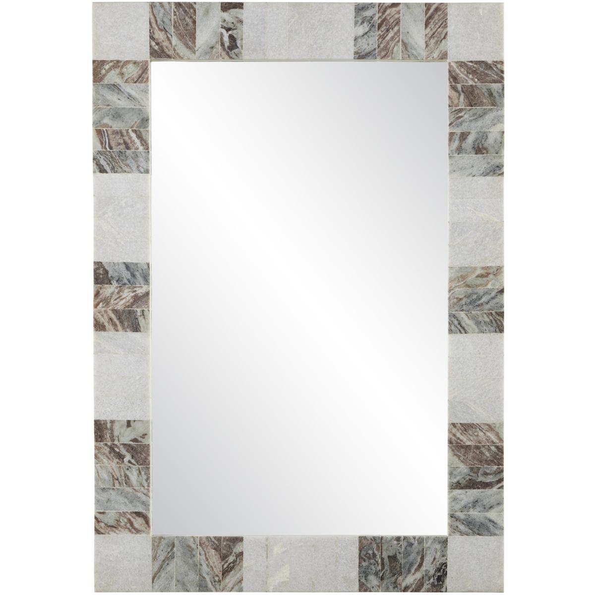 Currey & Company 1000-0132 Elena 40 X 28 inch White and Brown Mirror