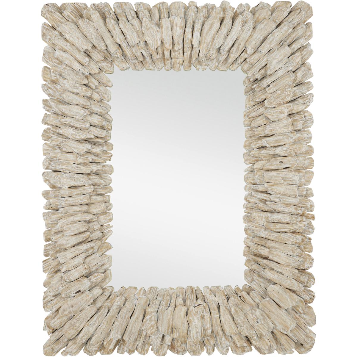Currey & Company 1000-0150 Beachhead 51 X 40 inch Whitewashed Driftwood/Mirror Mirror