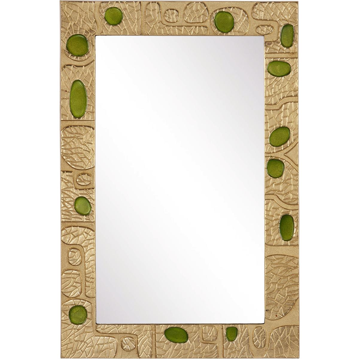 Currey & Company 1000-0157 Beau Monde 35.75 X 23.75 inch Gold and Green Mirror