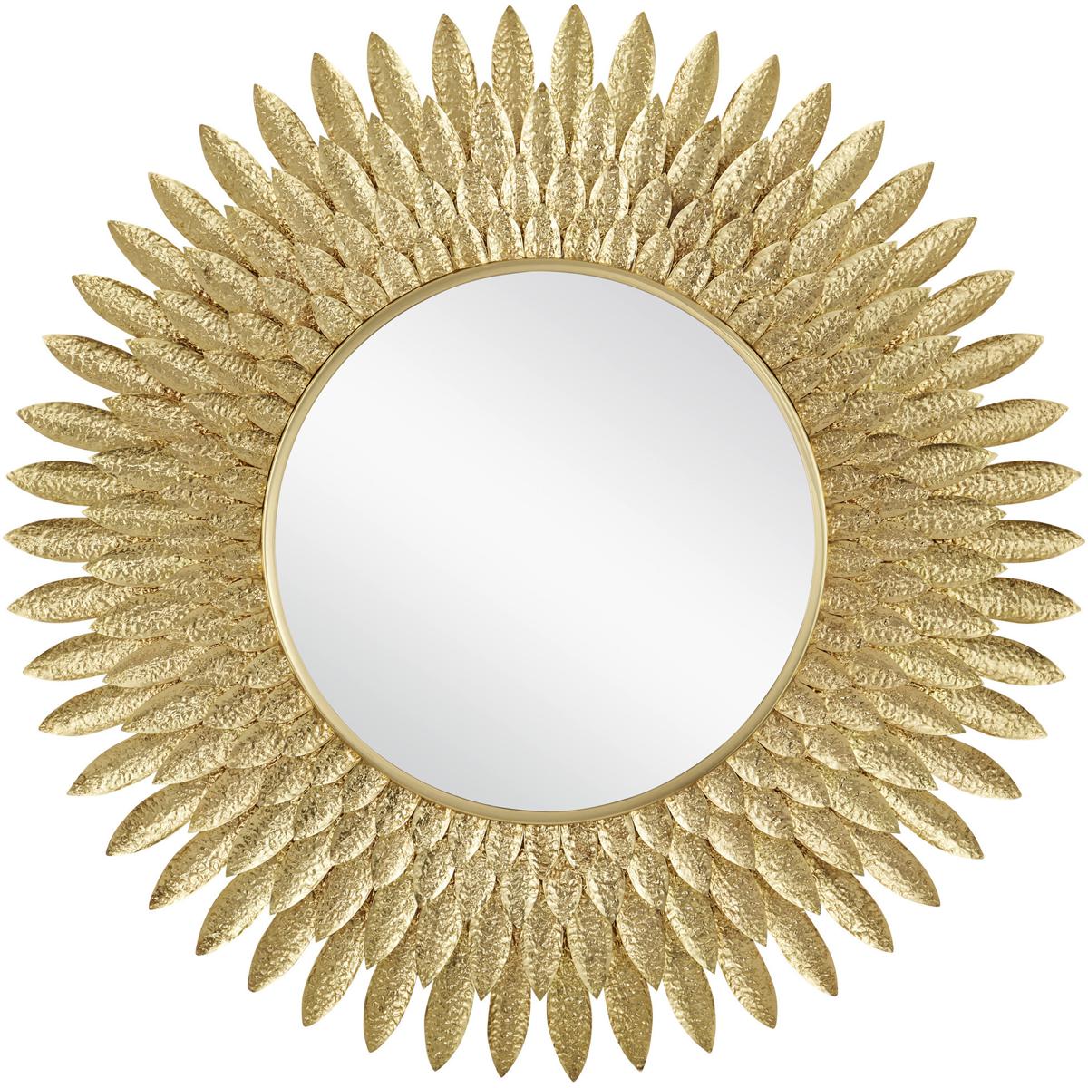 Currey & Company 1000-0160 Plume 39 X 39 inch Brass Mirror