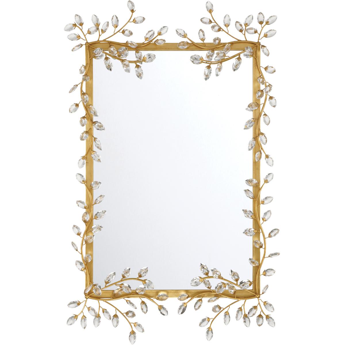 Currey & Company 1000-0161 Forget-Me-Not 51 X 31.5 inch Clear and Chinois Gold Leaf Mirror