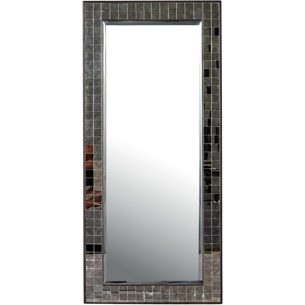 Currey & Company 1000-0167 Mosaico 73.75 X 33.75 inch Ebony and Antique Mirror Floor Mirror