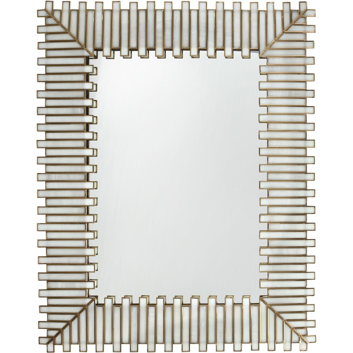 Currey & Company 1000-0171 Daze 45 X 35 inch White and Antique Brass Mirror