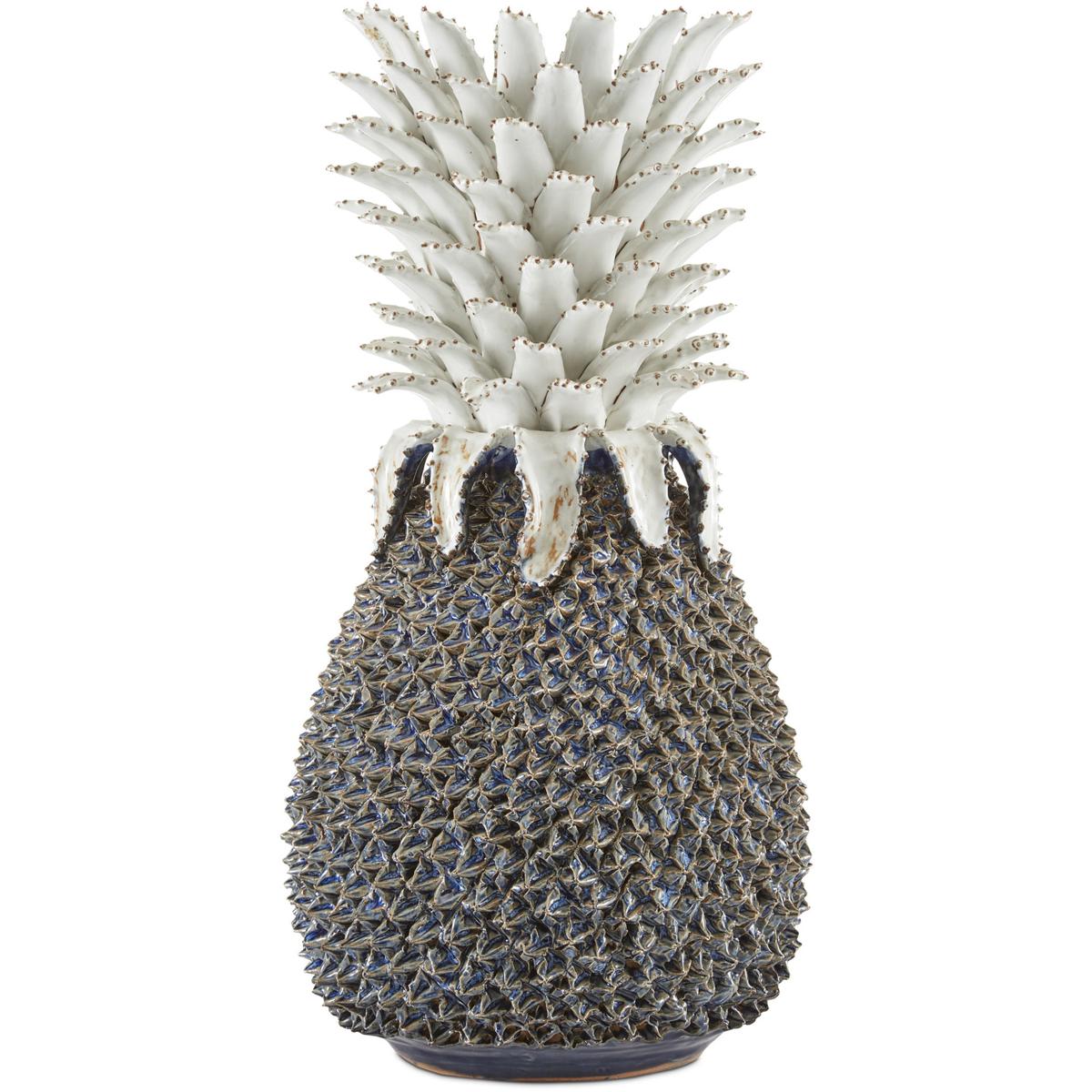 Currey & Company 1200-0481 Waikiki Blue and White Decorative Accessory, Large