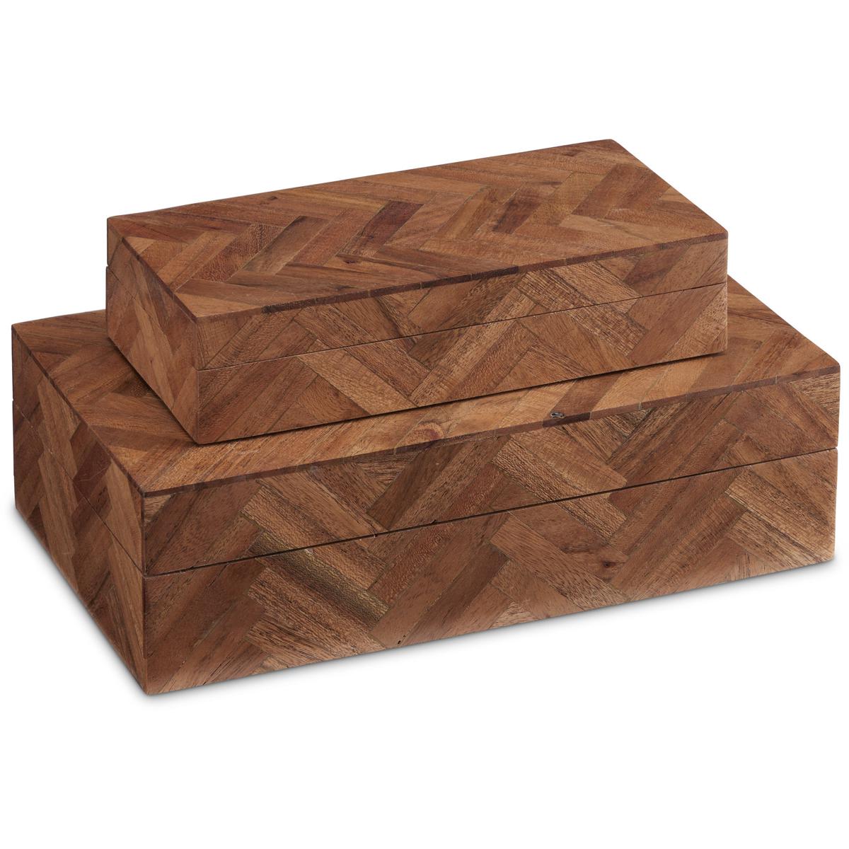 Currey & Company 1200-0643 Alfeo 8 inch Natural Boxes, Set of 2